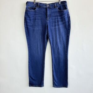 Duluth Trading Womens Jeans 14 x 29 Straight Leg Medium Wash Mid Rise‎ Classic